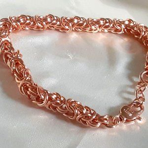Rose Copper Byzantine Bracelet 8"